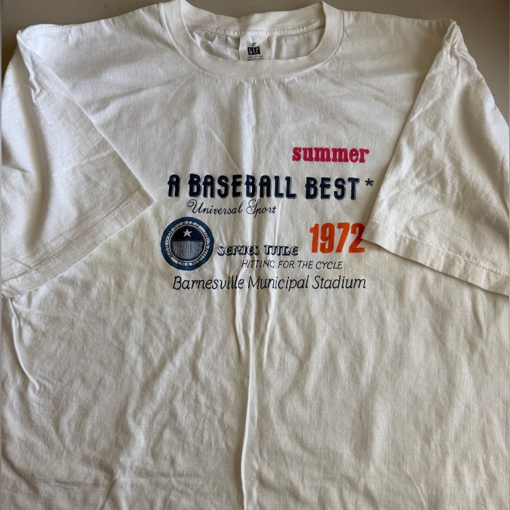 💙🩷🧡⚾️GAP White Cotton Knit Baseball Tee